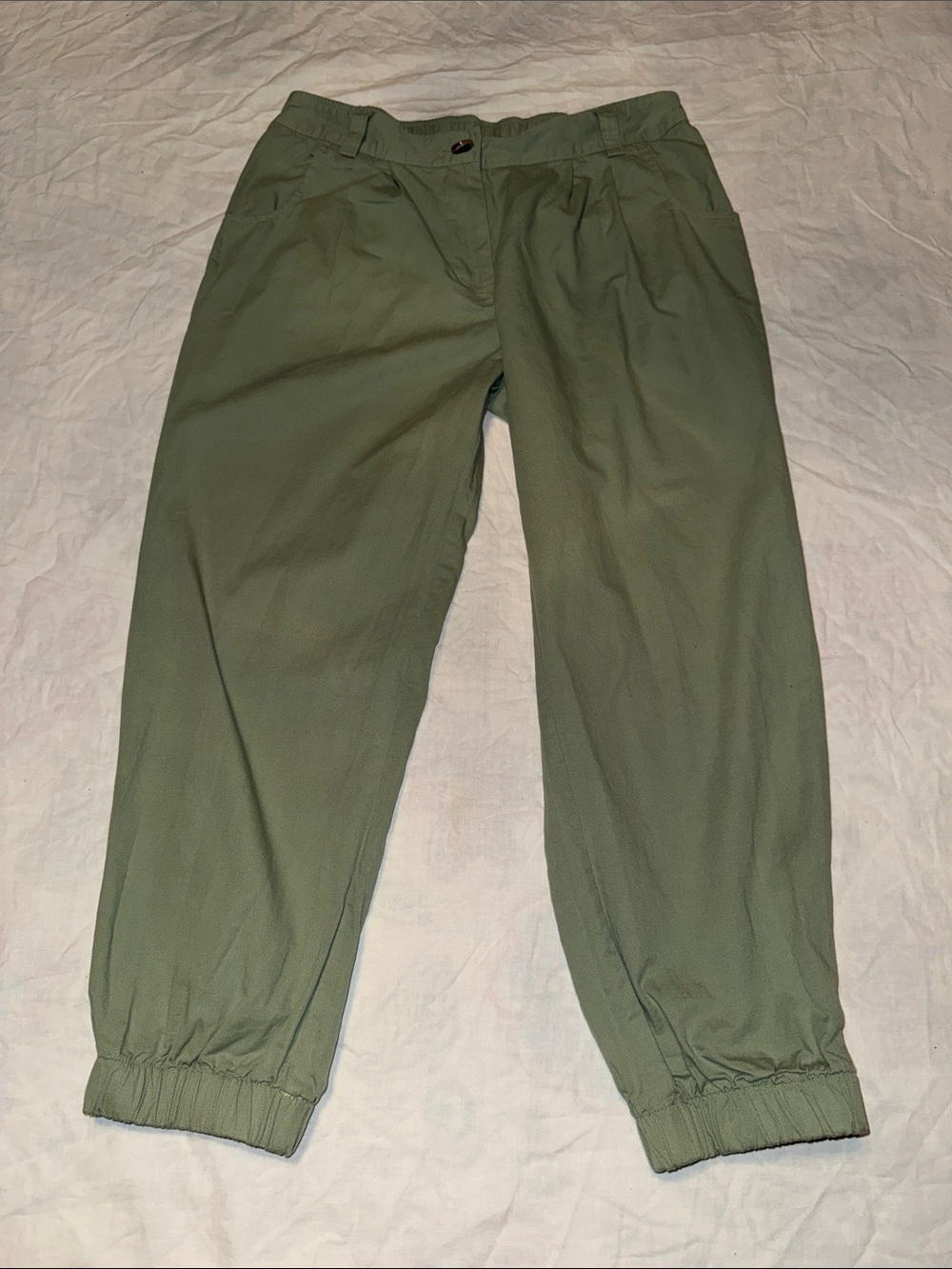 Halara Sage Green 100% Cotton Casual Cropped Jogger Pants Size M